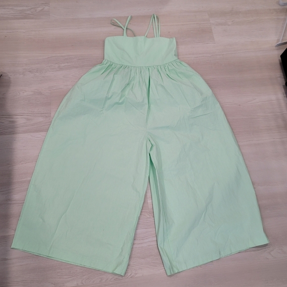 MONEY PACKING Green Wide Leg Jumpsuit Size Small - Picture 7 of 13